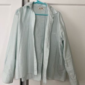 DJERF AVE - Green Breezy Stripe Shirt - Size M